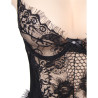 Subblime - Queen Plus Dentelle Florale Et Teddy Noir  Franges